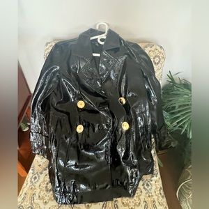 INC Patent Leather Trench Coat